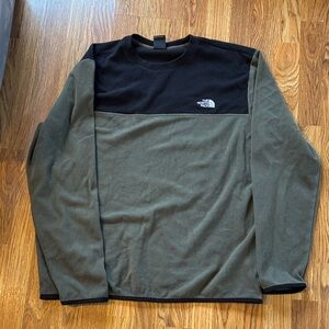 The North Face Black and Olive Crewneck Fleece